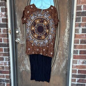Vintage CYNTHIA HOWIE SHIRT/Maxi Skirt Combo elephant theme! Size 12